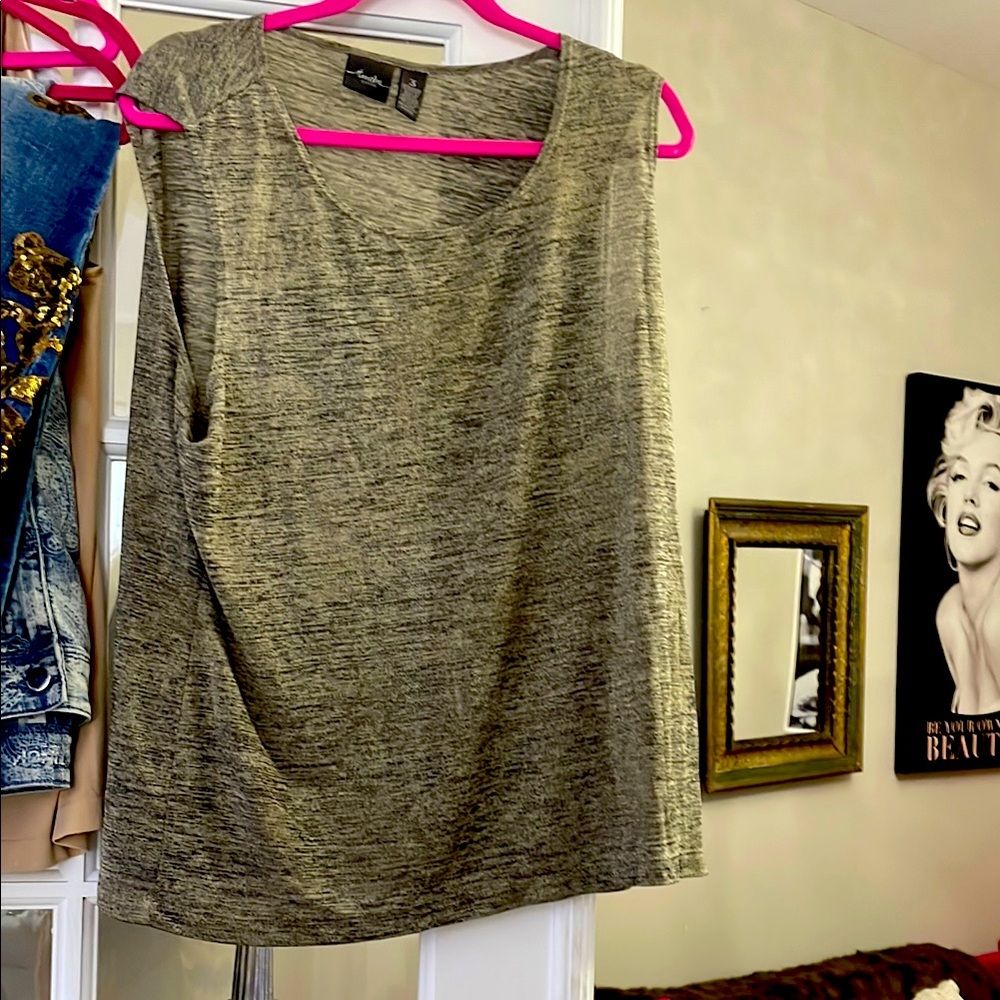 Gold knit Sleeveless Tank top ( dressy)